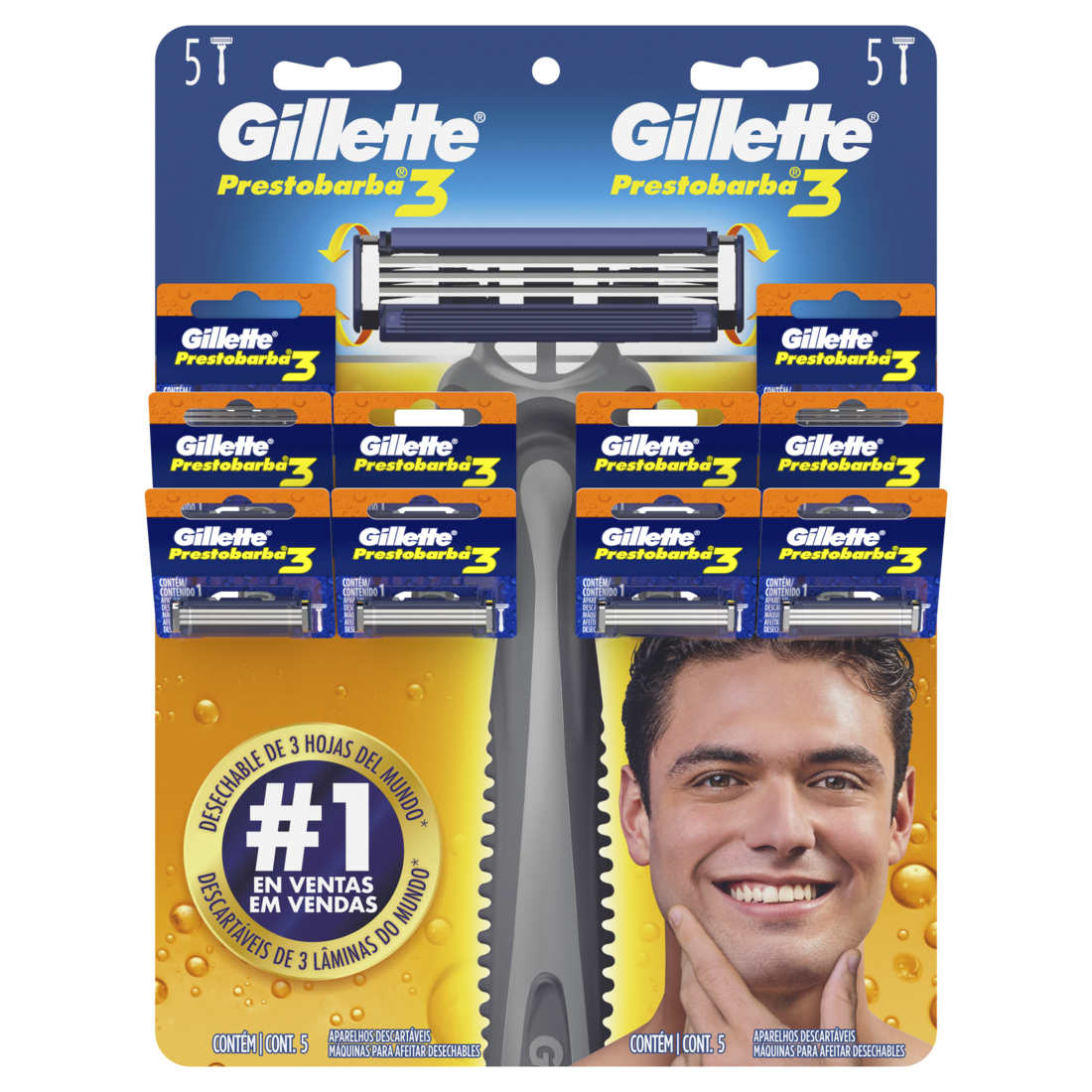 Gillette Prestobarba 3 Exhibidor 12 pzs