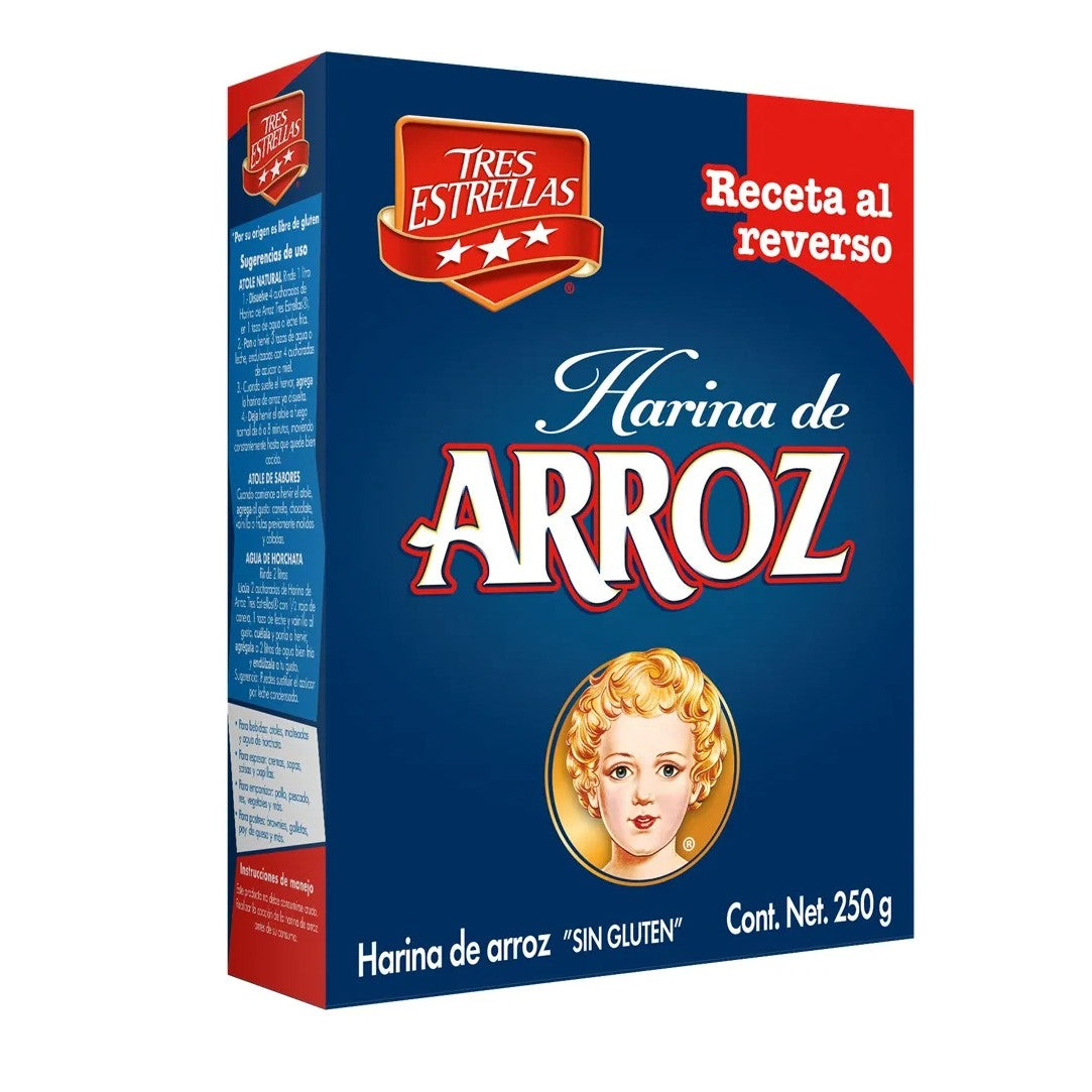 Harina de Arroz Sin Gluten Tres Estrellas 250g