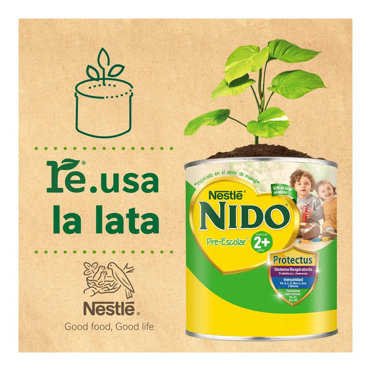 Alimento Nido Pre-Escolar 2+ Lata 800g