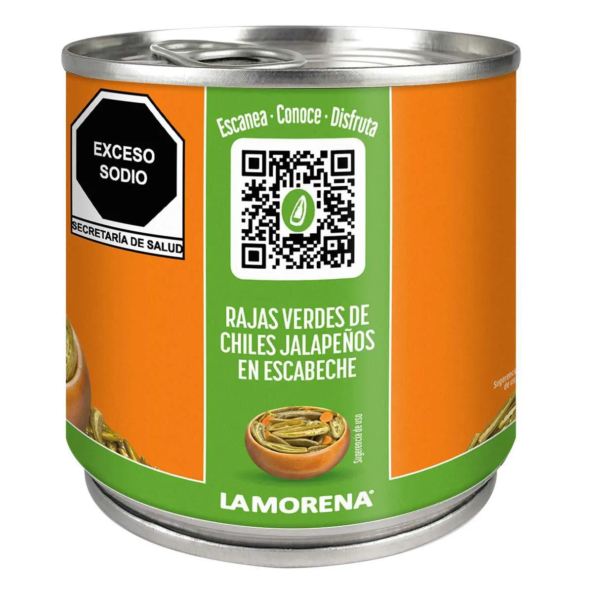 Rajas Verdes de Chiles Jalapeños en Escabeche La Morena 380g