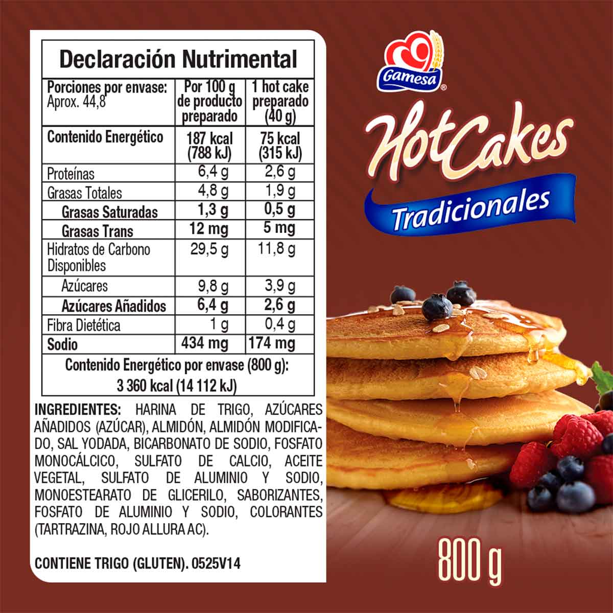Harina Para Hot Cakes Tradicionales Gamesa 800g