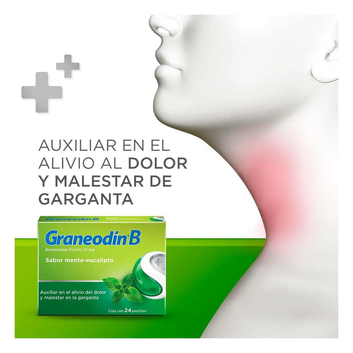 Graneodín B Dolor de Garganta Menta Eucalipto 24 pzs