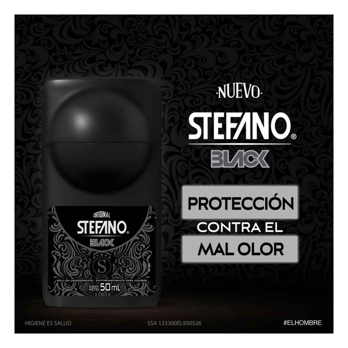 Desodorante Roll-On Stefano Black 50ml