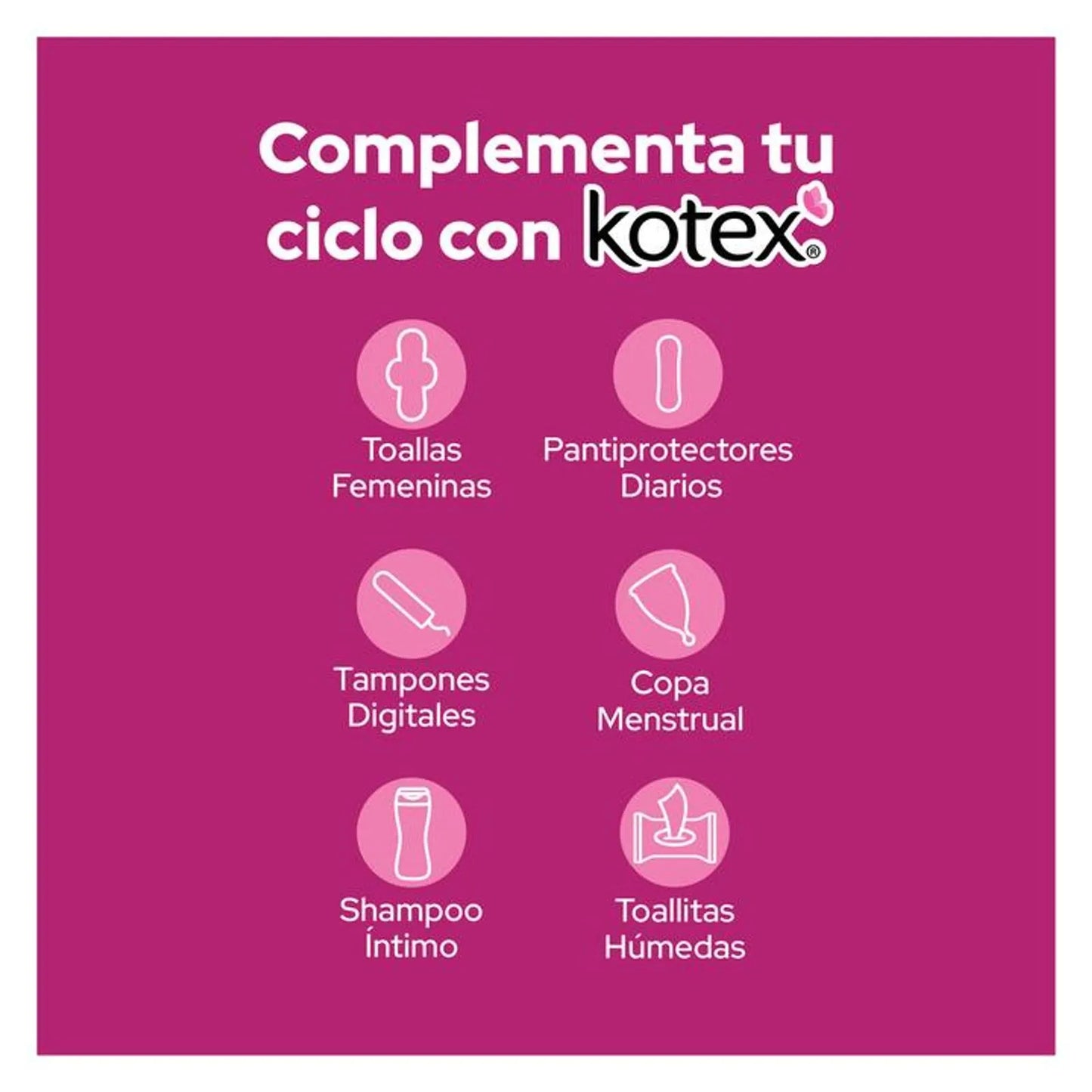 Toallas Femeninas Kotex Regular con Alas Flujo Abundante 10 pzs