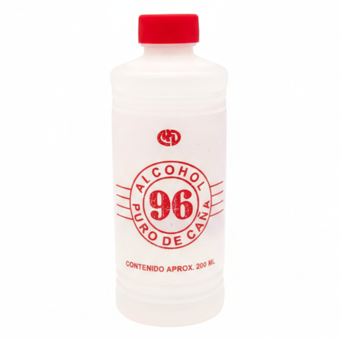 Alcohol Puro de Caña 96 Rojo 200ml