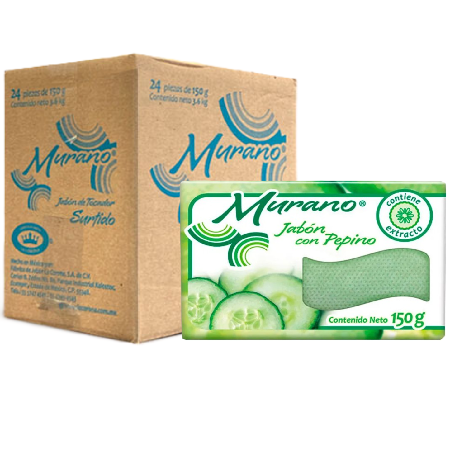 Jabón con Pepino Murano 150g × 10 pzs