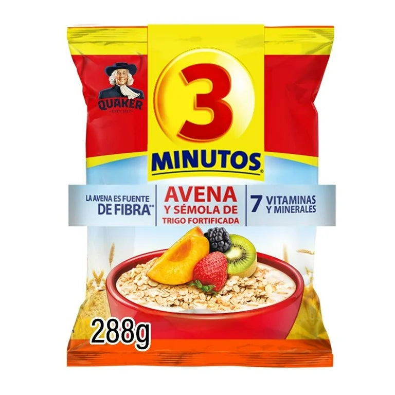 Avena Quaker 3 Minutos Fortificada 288g