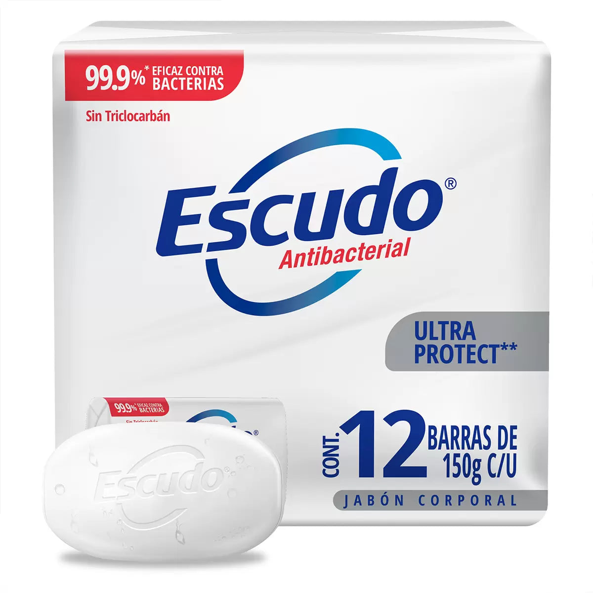 Jabón Escudo Azul Paquete 135g x 12 pzs