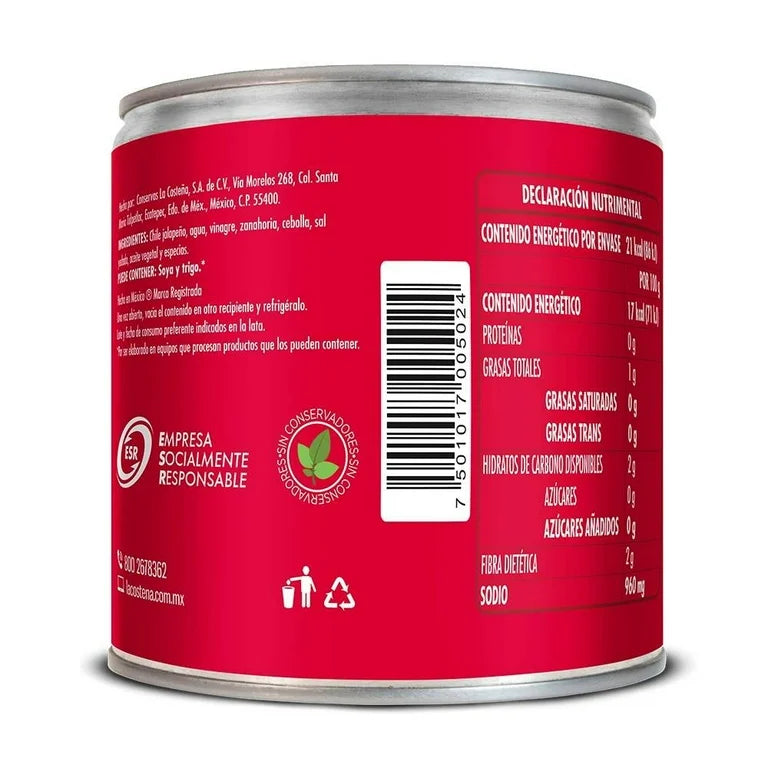 Rajas de Jalapeño La Costeña 220g