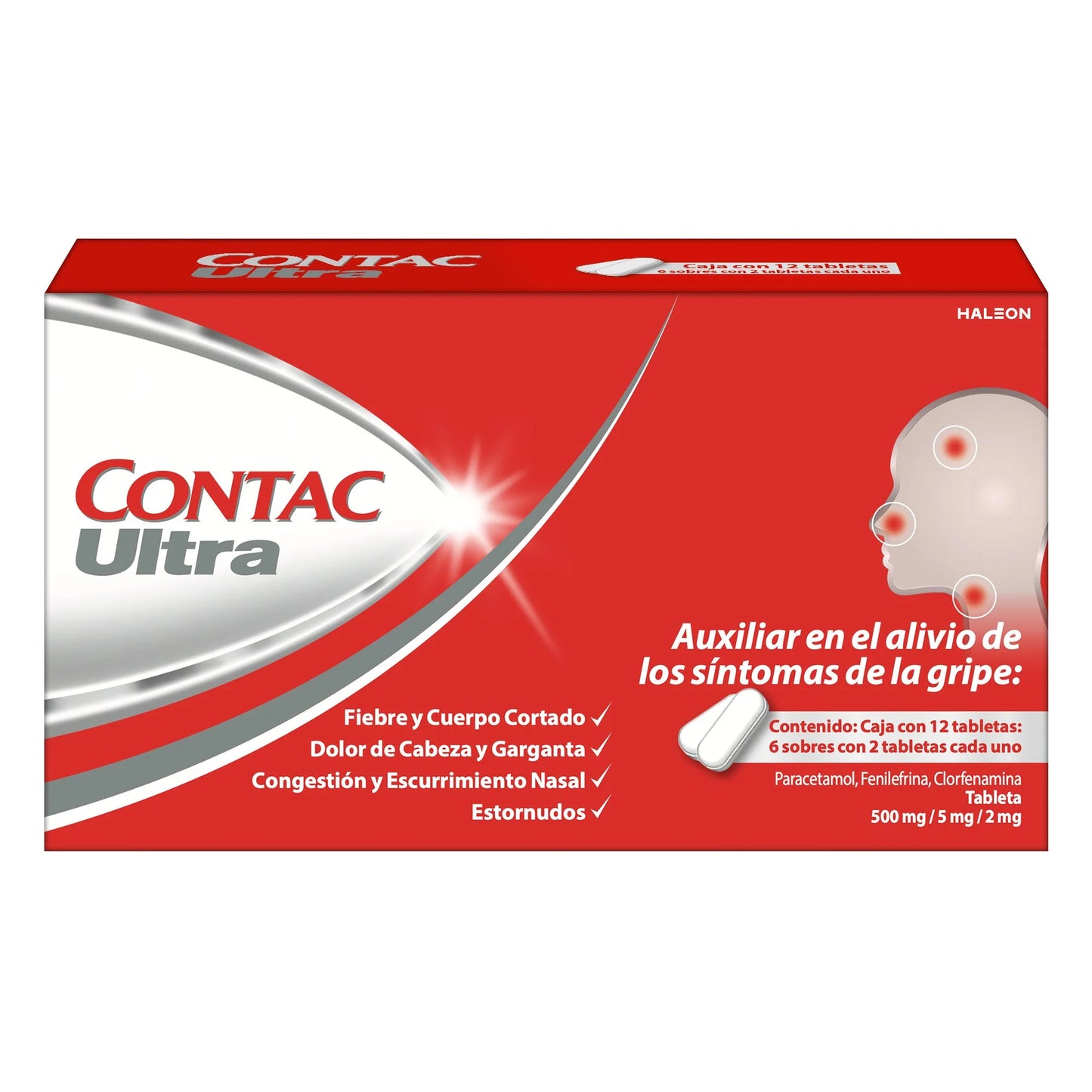 Antigripal Contac Ultra Tabletas 12 pzs
