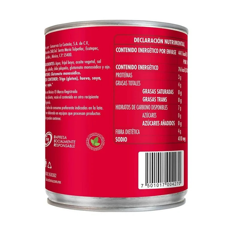 Frijoles Bayos Refritos La Costeña 580g