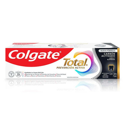 Pasta Dental Colgate Total Carbón Activado 75ml × 6 pzs