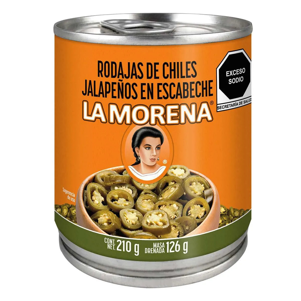 Rodajas de Chiles Jalapeños en Escabeche La Morena 210g