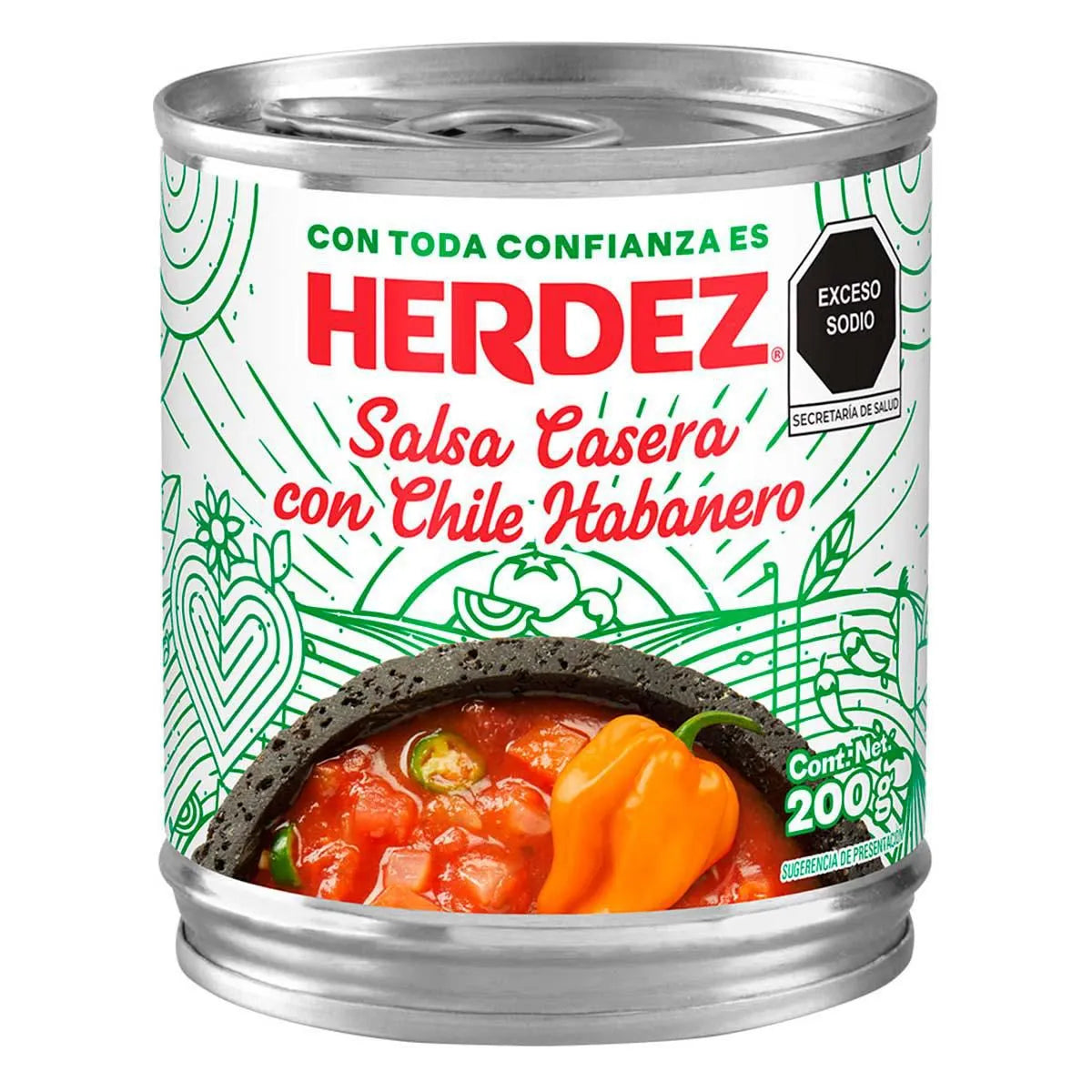 Salsa Casera con Chile Habanero Herdez Lata 200g