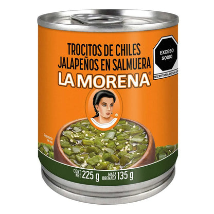 Trocitos de Chiles Jalapeños en Escabeche La Morena 225g