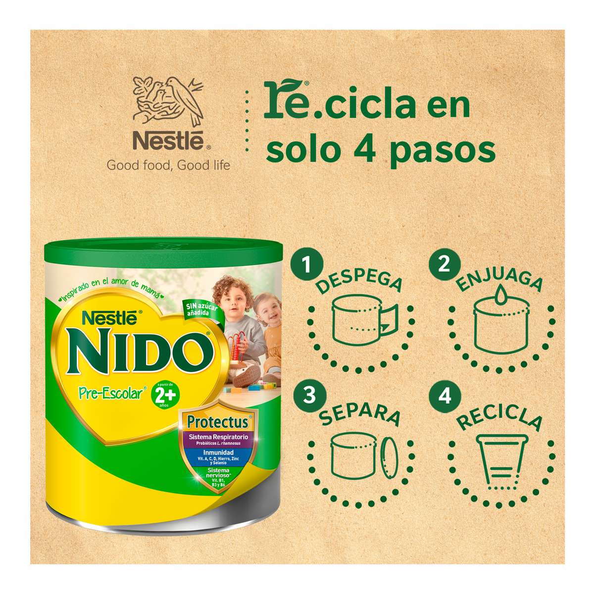 Alimento Nido Pre-Escolar 2+ Lata 800g