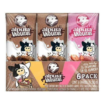 Media Caja Leche Alpura Saborizada Multisabor 1L × 6 pzs