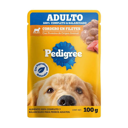 Sobres Pedigree para Perros Adulto Cordero 100g × 12 pzs