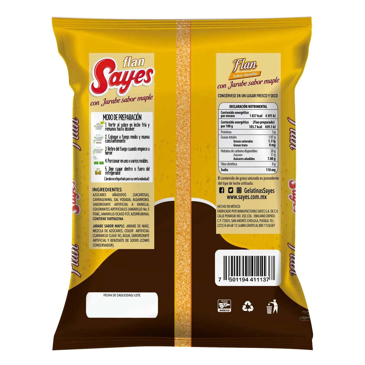 Flan con Caramelo Sayes Leche 90g