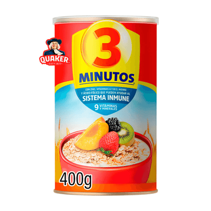 Avena Quaker 3 Minutos Fortificada 400g