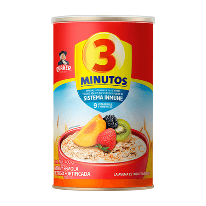 Avena Quaker 3 Minutos Fortificada 400g
