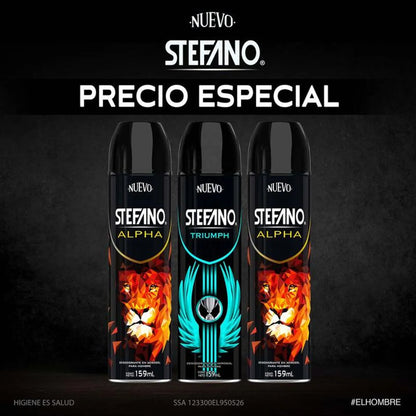 Desodorante en Aerosol Stefano Triumph Alpha 159ml × 3 pzs