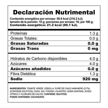 Salsa Verde con Chile Habanero Herdez 240g