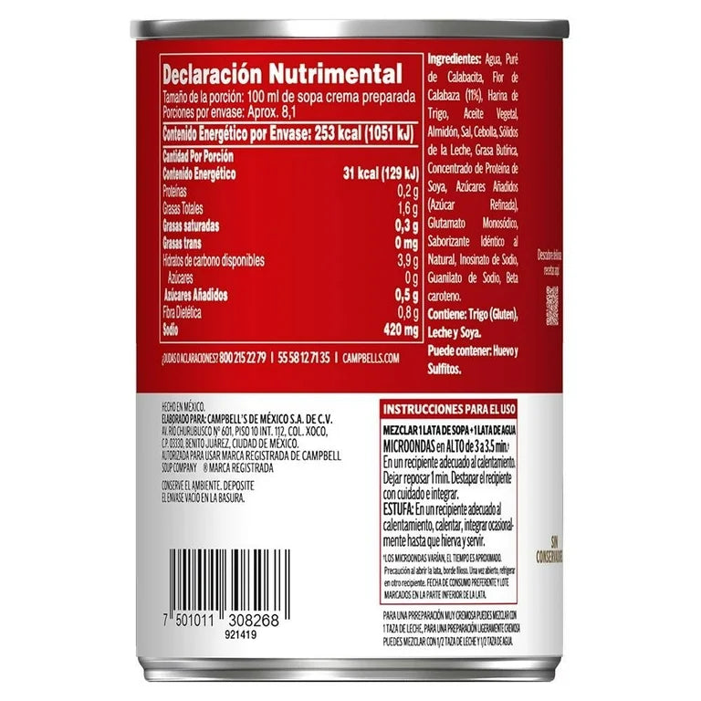 Crema Campbell's Flor de Calabaza 420g