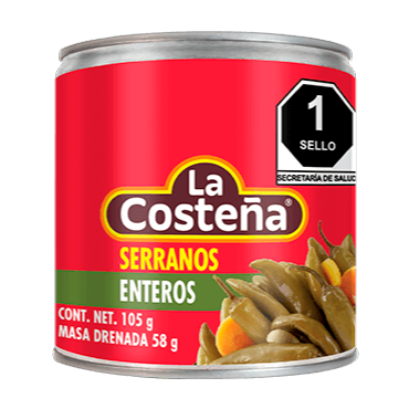 Chiles Serranos Enteros La Costeña 105g